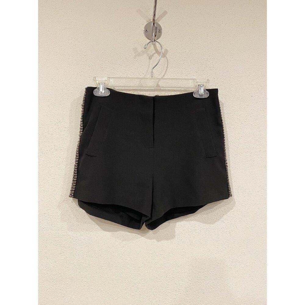 La Reine Shorts Womens Small Black Studded High Rise Embellished Dressy Chic